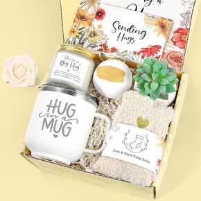 Thinking of You Care Package for Women - Get Well Soon Gift Basket for Sick Friend After Surgery Gifts Feel Better Gifts for Women, Sympathy Gift Baskets Sending Hugs, Self-Care Spa Gifts for Women