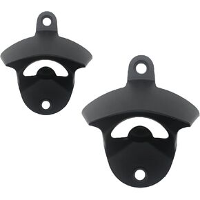 Black Wall Mount Beer Soda Bottle Cap Opener Post Mounted Blank Stainless for DIY Cooler Table (2PCS)