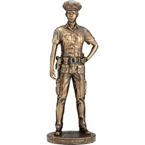 Veronese Design 11 3/8 Inch Police Woman Protect and Serve Police Officer Tribute Statue Cold Cast Resin Bronze Finish