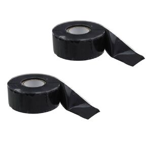 2Pcs Seal Self Fusing Silicone Tape 1 Inch Wide and 16 Feet Long Weatherproof Self Fusing Sealing Tape for Emergency Pipeline Repair/Cable Bandage/Tool Fixing（Black）