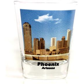 Phoenix Arizona City Skyline Color Photo Shot Glass