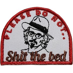 Cornhole Patch Johnny Please Dont shi*t The Bed Hilarious Patch Sure to get a Laugh. #1 Most Popular Patches Great Gift Easily attaches to Bag toss Backpacks Bags Pouches Cases and Carriers