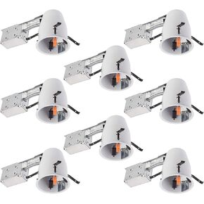4 Inch New Construction Recessed Can, Air Tight IC Housing, with TP24 Connector and E26 Socket, UL-listed, 8-pack