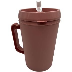 Sandhill Tools 34 oz Insulated Hospital Hot and Cold Water Bottle With Flexible Straw and Sipping Spout, Rose - 1 Each