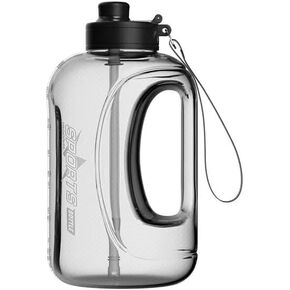 Liquid Sports Water Bottle with Strap and Handle for Running Cycling Hiking Swimming Beach Camping Gym Fitness Yoga Weightlifting, Black, FD9E336