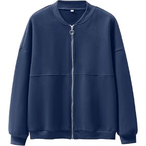 ANRABESS Women's Zip up Oversized Sweatshirts Fleece jacket Coat Long Sleeve Casual Hoodie 2024 Fall Teen Girls Top Clothes