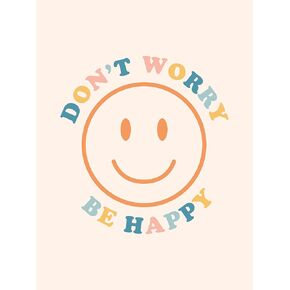 Happy Face Poster, Pastel Retro Aesthetic Room Decor, 60s 70s Wall Art, Trendy Wall Decor for Bedroom Aesthetic, Cool Wall Decor, Cute Room Decor (12x16 inches)