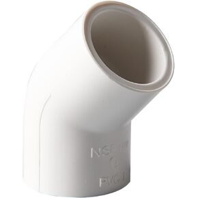 Rainbow Dream 1 Inch 45 Degree PVC Pipe Elbow - 10 Packs, White