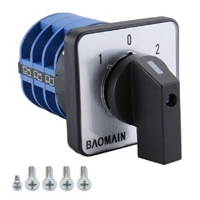 Baomain 32A AC 660V 12 Terminal 3 Phase 3 position Rotary Cam Changeover Switch SZW26-32/D303.3