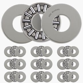 XIKE TC613 Thrust Needle Roller Bearings with Washers 3/8" Bore 13/16" OD 5/64" Width 10pcs