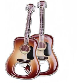 2 Piece/Set Guitar Bottle Opener Beer Guitar Shaped Bottle Opener Guitar Gift for Drinkers Music Guitar Lover(Acoustic)