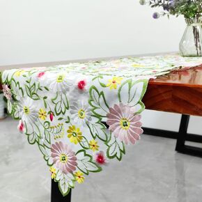 Bringsine Table Runner 13 X 110 Inch, Funny Animals& Leave Long Table Line, Table Runner for Easter Decorative Party Xmas Independence Day