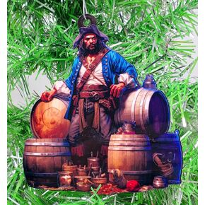 Pirate Ornament - Pirates of The Caribbean Pirate with Barrels of Rum