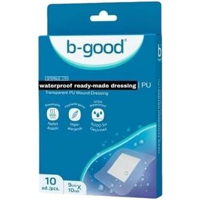 B-GOOD Transparent PU Dressing Hypoallergenic,Breathable 100% Waterproof 10 pcs 3.5x3.9in Film Drape Waterproof Wound Covering Bandage Wound Dressing Post-Operative Shower or Tattoo Post-Care Bandage