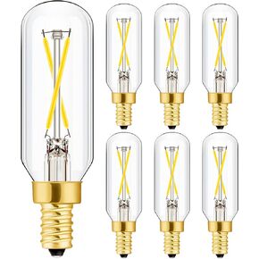 E12 LED Bulb Dimmable 2W Equal 25 watt Light Bulb Amber Warm White 2700K T6 T25 E12 Candelabra Bulb 25 watt for Chandeliers,Ceiling Fan,Pendant,Wall sconces AC120V 200LM e12 Light Bulb 6Pack