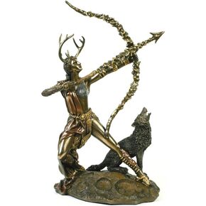 Pacific Giftware Moonlight Mysteries Bronze Greek Goddess of The Wilderness Artemis Statue