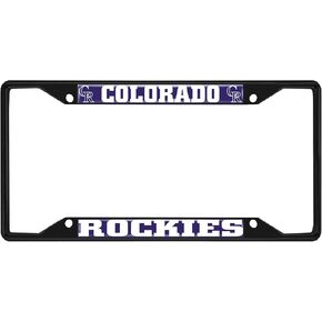 Fan Mats 31304: Colorado Rockies Metal License Plate Frame Black Finish