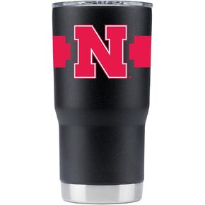 Gametime Sidekicks Nebraska 20oz Black Tumbler 360 Wrap