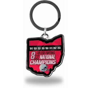 Rico Industries NCAA Ohio State Buckeyes Champ State Shape Keychain