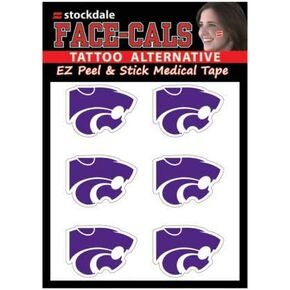 WinCraft NCAA Kansas State Wildcats Face Tattoos, Team Colors, One Size