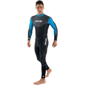 SEAC Men's Sense Neoprene Wetsuit, Black/Blue