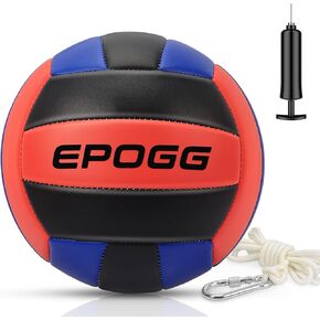 Tetherball Ball and Rope, Tetherball Equipment Replacement Tether Balls and Rope Set with Carabiner, Ball Pump with Needle for Adults Kids Backyard Game