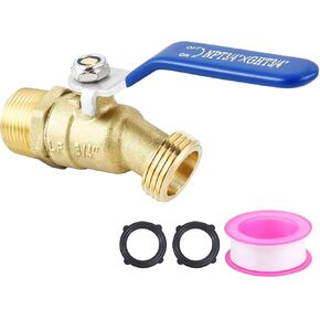 Brass 3/4" Hose Bibb, 3/4" Male NPT X Garden Hose Thread Ideal for Gardens, Patios, Boiler Drain，Lead-Free Compliant