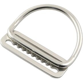 Bend D-ring Welded Serrated Buckle 61x23x5mm 316 Stainless Steel D-Ring Underwater Diving Weight Belt Holder