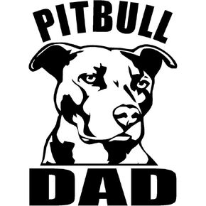Sunset Graphics & Decals Pitbull Dad Decal Vinyl Car Sticker | Cars Trucks Vans Walls Laptop Computer | Black | 6 inches | SGD000190