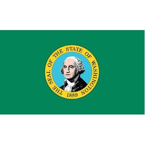 Washington State Flag WA Vinyl Decal Sticker The Evergreen State Car Window Bumper 2-Pack 5-Inches by 3-Inches Premium Quality UV-Resistant Laminate PDS353