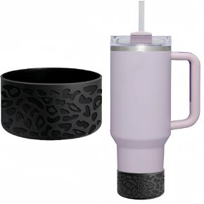 for Stanley Cup Accessories, Leropard Engraved Silicone Boot for Stanley Cup 40oz 30oz 20oz & Hydro Flask 12-24oz, Stylish Bottom Protector Cover Sleeve for Yeti, Simple Modern, Owala Bottles in Saudi Arabia