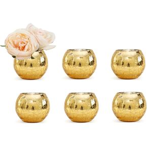 Set of 6 Bling Vase Crack Pattern Gold Vase Mercury Silver Vase for Party, Event's, Wedding Centerpiece Vase (Large, Silver)