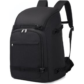 Octsky Ski Boot Bag, 50L Ski Boot Travel Backpack Snowboard Boot Bag for Ski Helmet, Goggles, Gloves, Skis, Snowboard & Accessories, Black