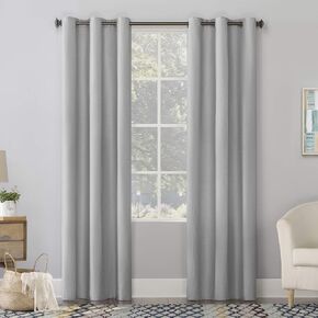 No. 918 Lindstrom Textured Draft Shield Fleece Insulated Energy Efficient Grommet Curtain Panel, 40" x 63", Gray