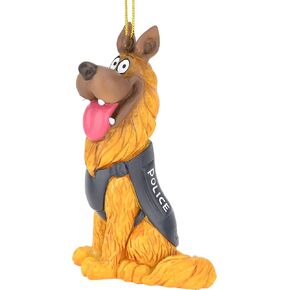 Tree Buddees Police Officer Dog K9 German Shepherd Christmas Ornaments