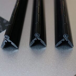 3 x Acrylic Hinge 300mm, 12, BLACK, Continous Acrylic Piano Hinges,