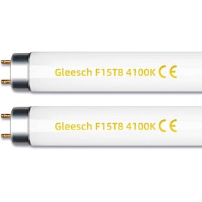F15T8/CW 15W 18" T8 Fluorescent Linear Tube Bulb 1.5 Feet Cool White Light 4100K G13 Base 2 Pack…