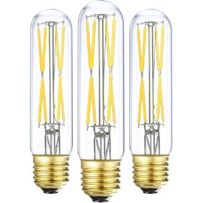 XININSUN T10 Led Bulb, 8W Dimmable Led Tubular Bulbs, 75-100 Watt Equivalent, 2700K Soft Warm White,850lm, Clear Glass, E26 Base Lamp Bulb, for Cabinet Display Cabinet etc,3 Pack.