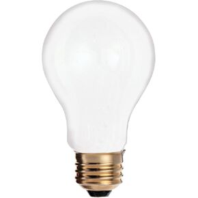 Satco S3950 A19 Incandescent, Medium Base, 2 Pack, White