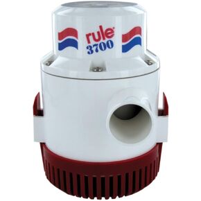 Rule 14A 3700 GPH Heavy Duty Bilge Pump, Non-Automatic, 12 Volt , White/Red