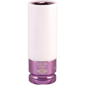 AFF Mag Wheel Power Sockets, 1/2" Drive, 13/16", Chrome Molybdenum Steel, Plastic Sleeve and Inner Cap, 58004