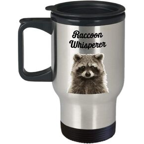 Raccoon Whisperer Travel Mug - Funny Tea Hot Cocoa Coffee Insulated Tumbler Cup - Novelty Birthday Christmas Gag Gifts Idea
