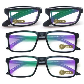 LUFF 4 Pcs Folding Reading Glasses men women - Simple Presbyopic Glasses Combination Blue Light Blocking Portable Reader
