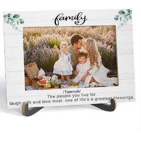 Family Picture Frame, Family Definition - Greenery Wooden Tabletop Photo Frame With Stand, Gifts For Family Mom Dad Grandma Grandpa, Family Gifts, Housewarming Gifts, B10