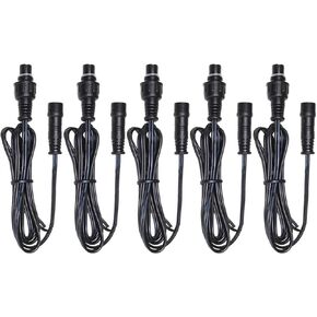 Extension Cord Black Outdoor 3.3 ft Cable with Male and Female Connectors 1Meter/PCS 5Pack for SMY Lighting LED Deck Lights-UL Listed