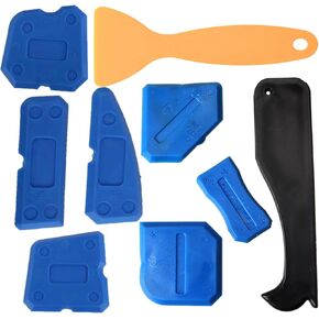 9 Pieces Caulking Tool Set, Sealant Silicone Finishing Tools Silicone Sealant Grout Finishing Tool for Kitchen Bathroom Living Room Floor.