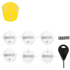 ZJchao Surf Fin Plug,6pcs Black/White Plastic Cup Plug Surfboard FCS Round Surf Fin Plug G5 Box Fin Plug & Screw Key