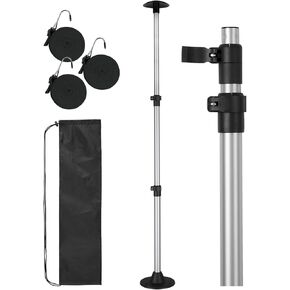 OCEANBROAD Boat Cover Support Pole Adjustable Telescoping Aluminum Pole with Straps, for V Hull Boat Jon Boat Pontoon Boat, 1 Pack