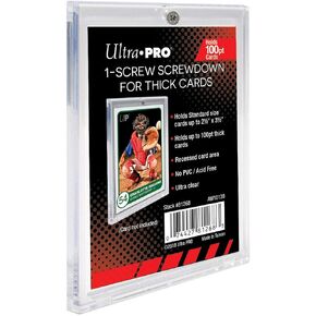 25 Ultra Pro 1 Screw Thick Holder (100pt) 25 Individually Sealed Holders - Screwdown for Thick Baseball, Football, Hockey, Basketball Cards Like Jersey, Relics, Patches