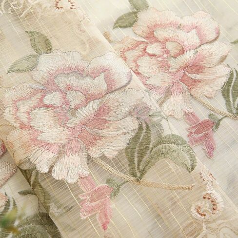 Grommet Top European and American Luxury Embroidered Semi Blackout Window Treatments Living Room Decoration Curtain Draperies Ring Process 1 Panel 39Wx84L inch in Saudi Arabia